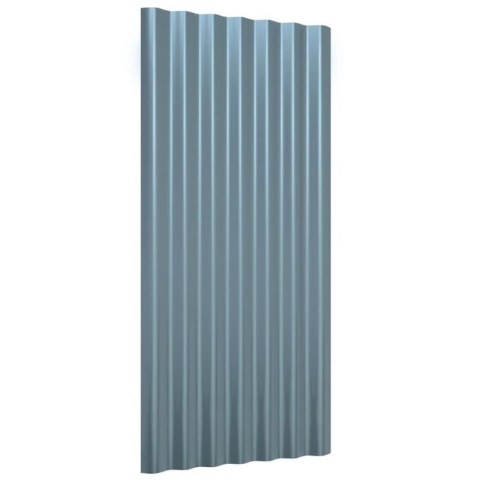 Panneaux de toiture en acier enduit de poudre gris 80x36 cm - VIDAXL