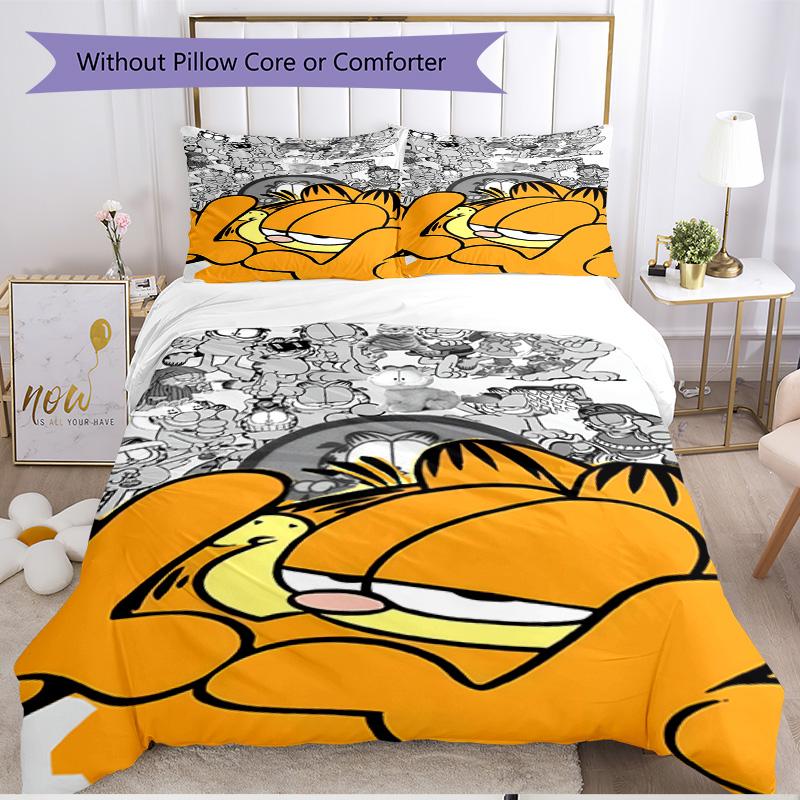 3pcs Duvet Cover Set (1*Duvet Cover + 2*Pillowcase, Without Core), Garfield Print Soft All‑Season Bedding Set, Home Bedroom Decor Gift