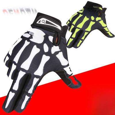 Qepae Chipper Skeleton Vollfinger-Fahrradhandschuhe - Warme Outdoor-Langfinger-Sporthandschuhe