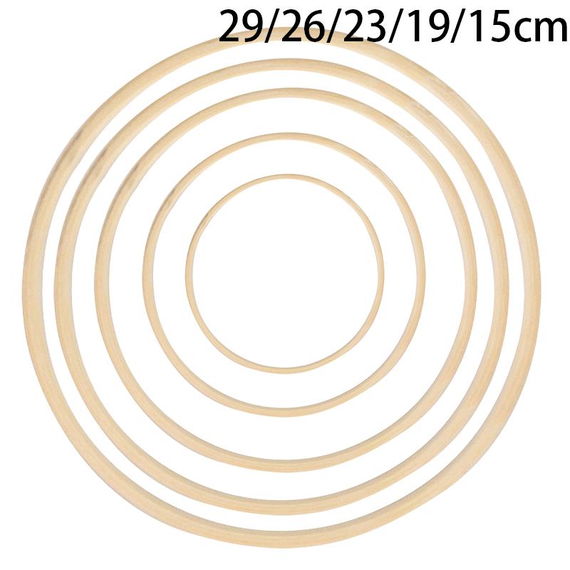 5pcs 15-40cm DIY Hanging Wreath Bamboo/Metal Wreath Iron Ring Hoop Hanging Craft Party Decorations Baby Shower Wedding Wreaths