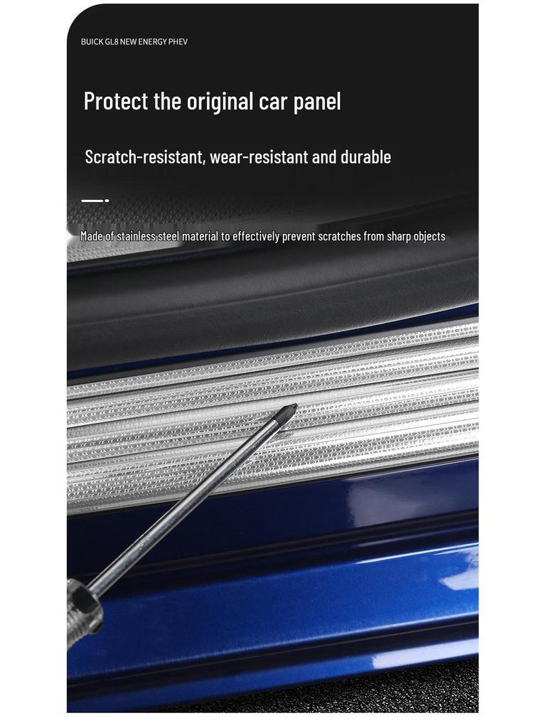 Stainless Steel Door Sill Scuff Plates for 2024 Buick GL8 PHEV Interior Upgrade
