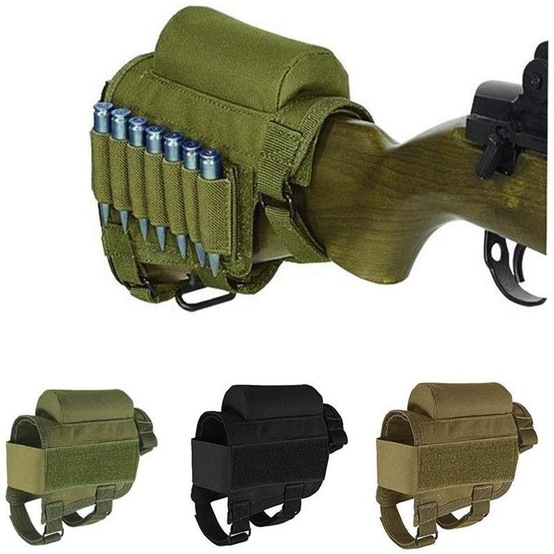 Camo Outdoor Hinterschaft Gewehr Wangenauflage Tasche Patronenhalter Verstellbares Nylon Erhöhungspad Munition Patronen Tasche für die Jagd