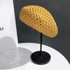 Japanese Simple Versatile Beret Children Summer Thin Hollow Straw Bud Hat Internet Celebrity British Painter Hat