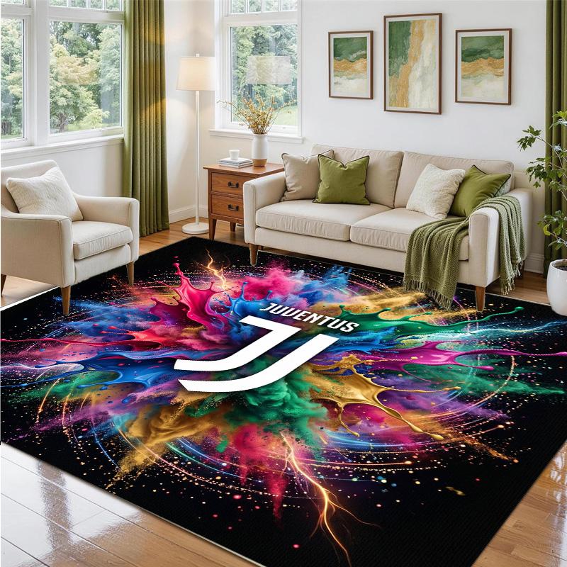 Juventus FC Design Crystal Velvet Rug Soft Decorative Mat for Bedroom Entrance