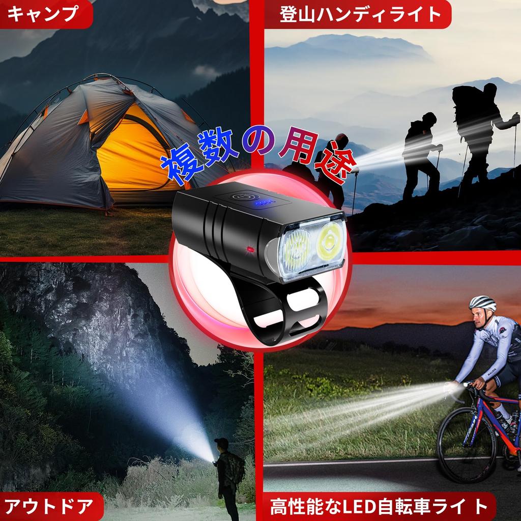 Salati Bicycle Headlight Latest Enhanced Bicycle Light Large Capacity 3600mAh USB Rechargeable High Brightness Road Bike Light Battery Level Display