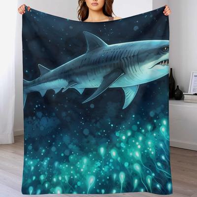 Megalodon Hai Schwimmend Überwurfdecke Ganzjahres Weiche Überwurfdecke für Sofa