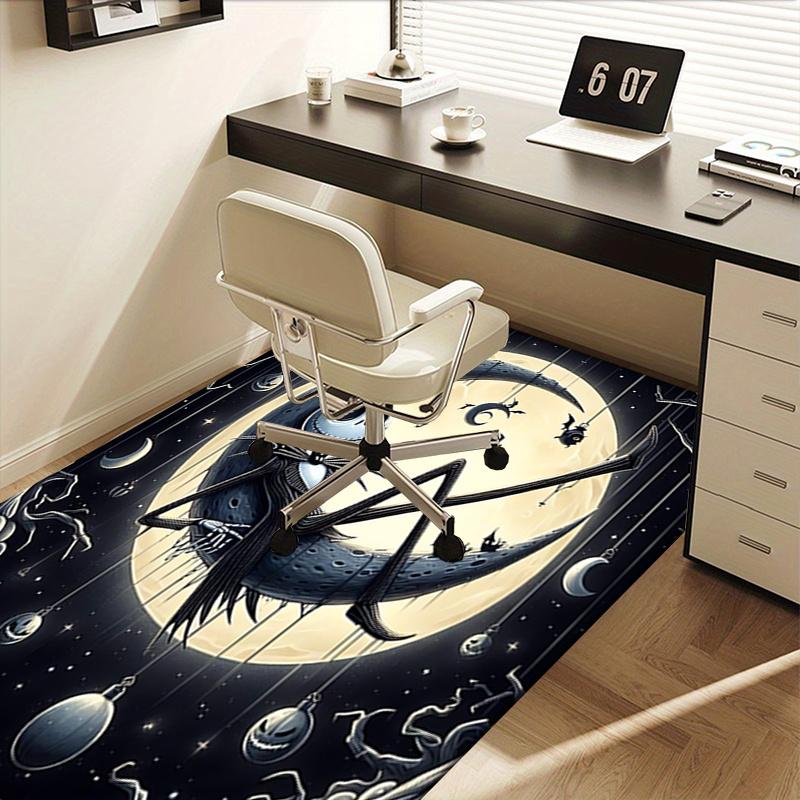 Office Rug Nightmare Before Christmas, Jack Skellington theme 3D Printed Anti-Slip Rug-Machine Washable for Living Room