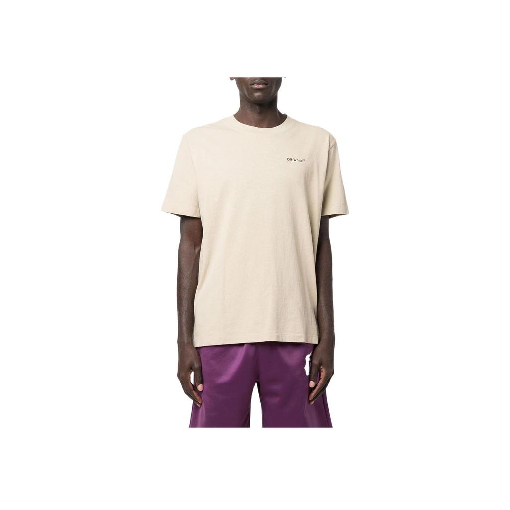 OFF-WHITE Caravaggio Saint Jerome Writing Arrows Slim T-Shirt Beige/Black/White Men Streetwear OMAA027S22JER0051710