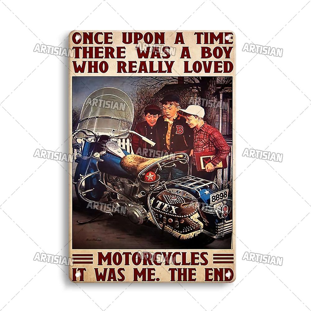 Artisian Riding Metal Plate Motorcycle Tin Sign Motorbike Decorative Poster Wall Decor Garage Bar Pub Club Hotel Cafe Kitchen