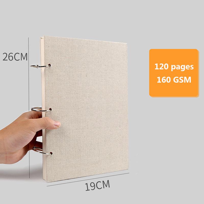 32K Leineneinband, Kunstskizzenbuch, 160 g Papier