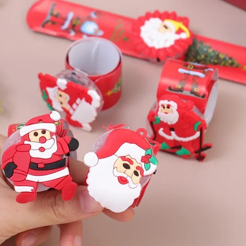 Christmas Glowing Snap Bracelet Father Christmas Sparkling Wristband Santa Claus Luminous Clap Bracelets Festival Carnival Prop