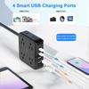 US-Steckdosenleiste, Überspannungsschutz, ultradünner, flacher Stecker mit 8 weit auseinander liegenden Steckdosen, 4 USB-Anschlüssen(2 USB-C-Ladegerät), 5 Fuß Verlängerungskabel
