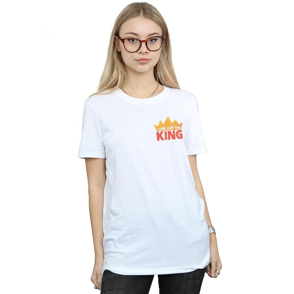Disney Womens/Ladies The Lion King Movie Long Live Breast Print Cotton Boyfriend T-Shirt