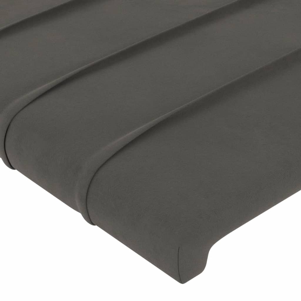 Bed Frame without Mattress Dark Grey 140 x 200 cm Velvet