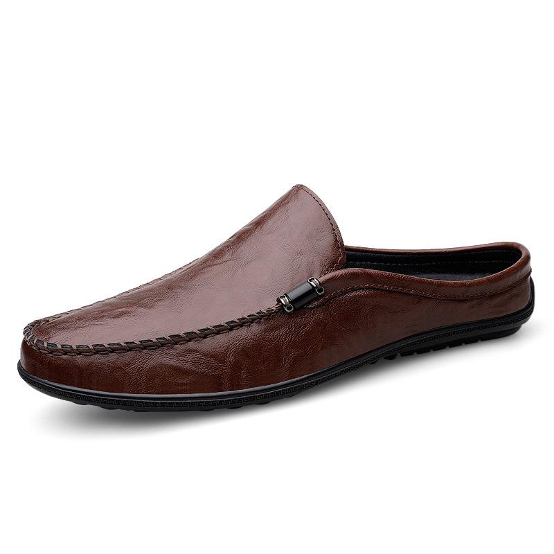 Mueller Men's Low-Top Slip-On Loafers - Spring/Summer Cowhide Casual Shoes, Large Size