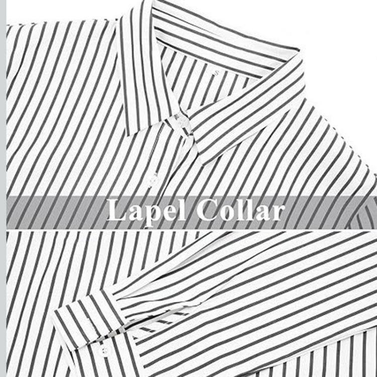 Elegantní ležérní pruhovaná halenka s dlouhým rukávem Dámská košile Vše se hodí Léto Jaro