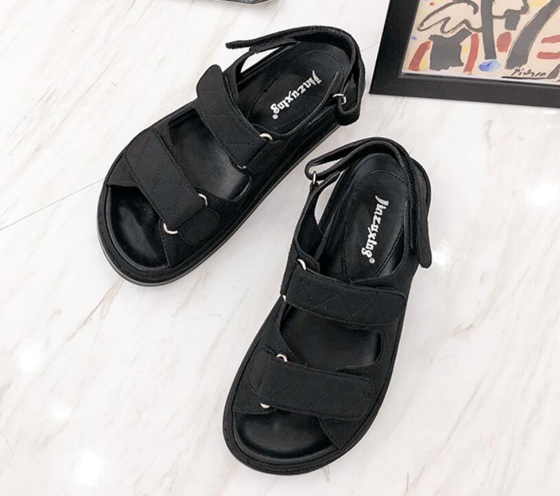 Fashion Brand Plaid Sandals Women Hook&Loop Shoes Lattic Sandalias Mujer Genuine Leather Platform Sandales College Girls Sheepskin Shoes