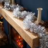 Christmas Tree Ornament Ribbon Snowflake Tinsel Garland, 200cm Light Blue Purple Foil Durable Pet Material Strip for Staircase Window, Holiday