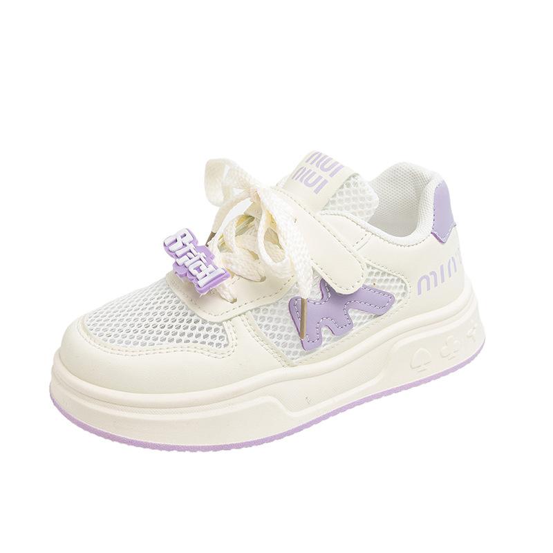 Girls' sports shoes 2025 spring and autumn new boys' mesh board shoes children's breathable casual shoes student white shoes tide