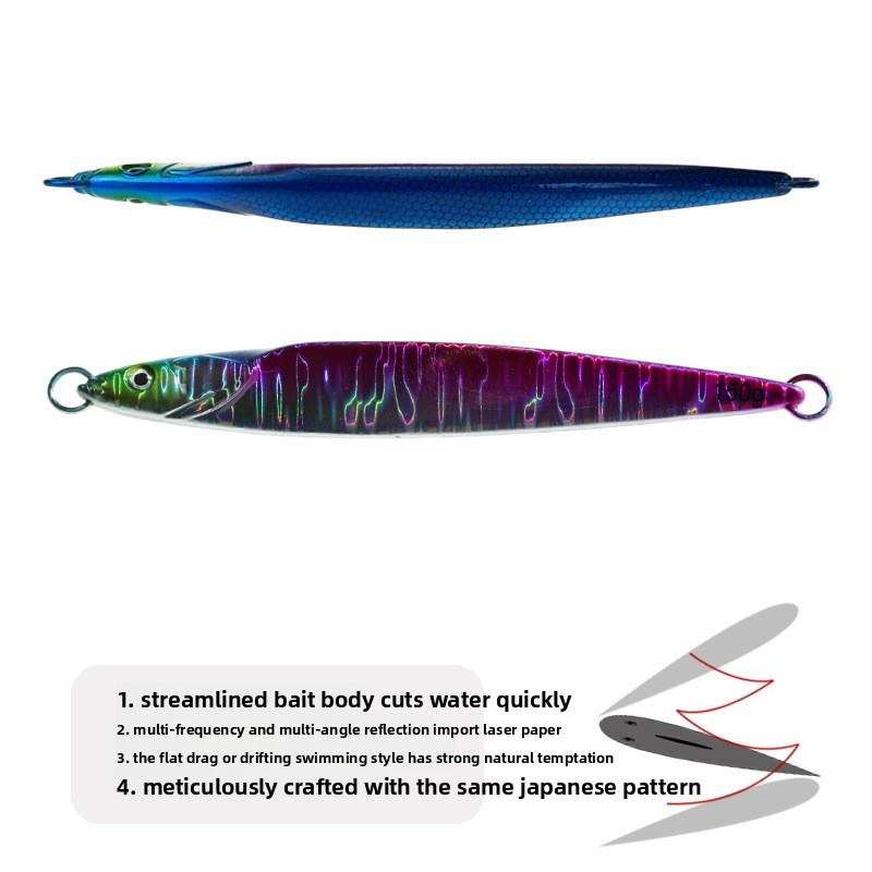 Sea Fishing Lure Metal Jig 150g/200g Boat Fishing Cod Spanish Mackerel Red Snapper Fast-Pulling Lead Artificial Bait Hooks