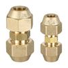 2Pcs Brass Pipe Fitting Connector Coupler 3/8Inch and 1/4Inch Copper Pipe Butt Joint Double Nipple Easy Tightening