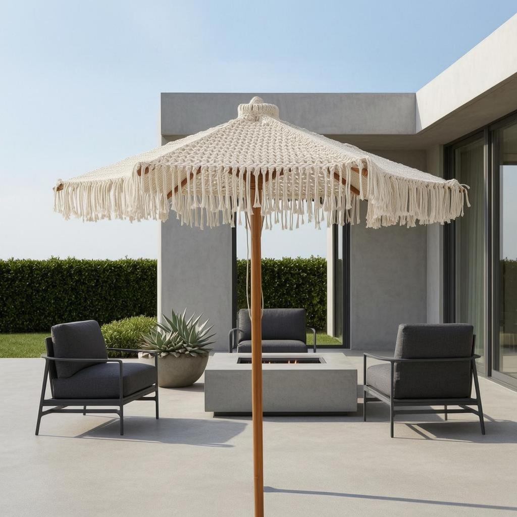 Rope Sunshade Tassel Fringe Decorative Open Weave