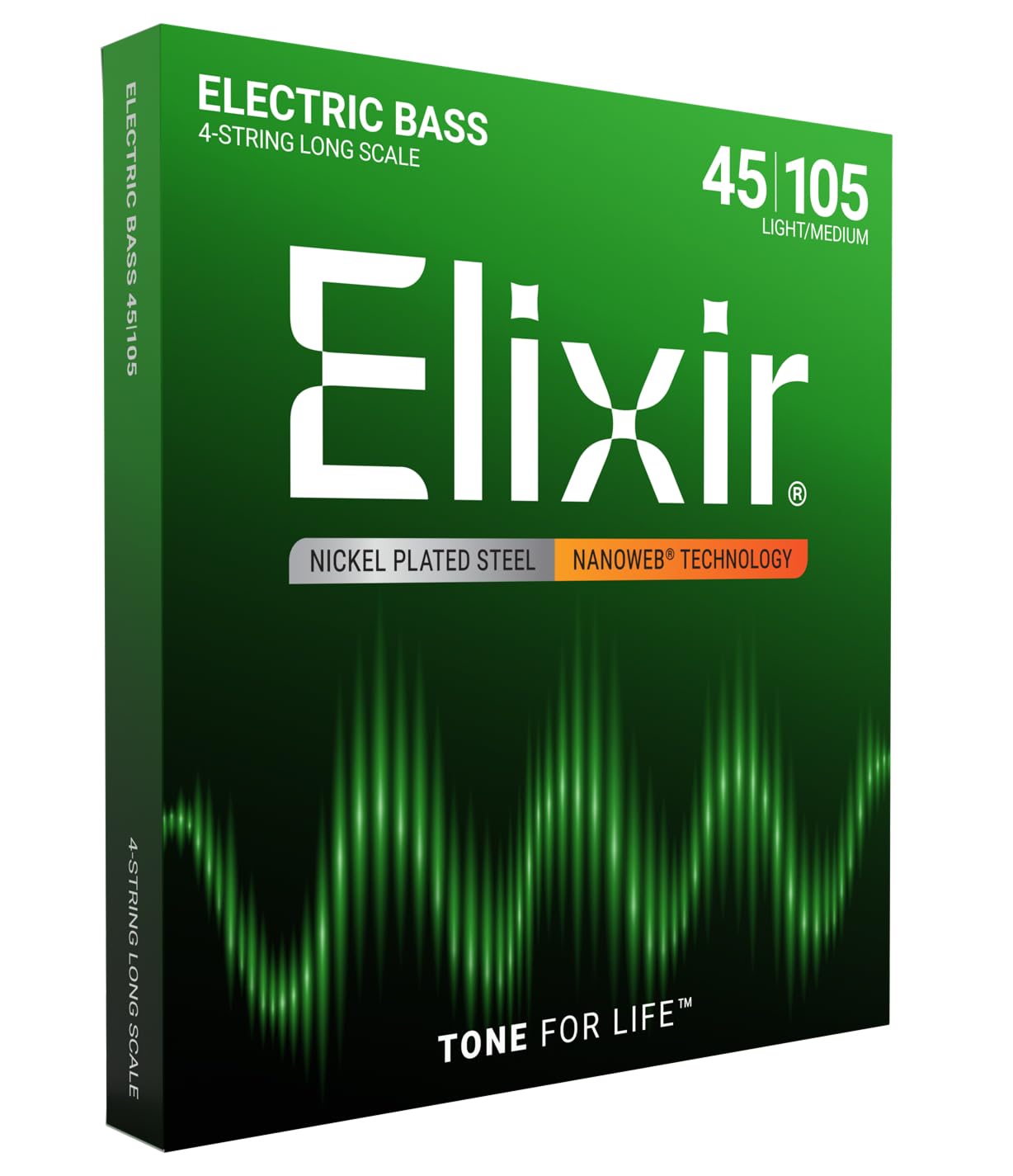 

ELIXIR NANOWEB Nickel Long Scale Bass Strings, Light/Medium, .045-.105, #14077 (Official Japanese Product)