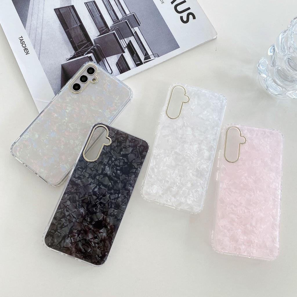 S25ultra Shell Pattern Mobile Phone Case Is Suitable for Samsung S23 Ultra Electroplated Lens Ring A56 Anti Fall Full S22