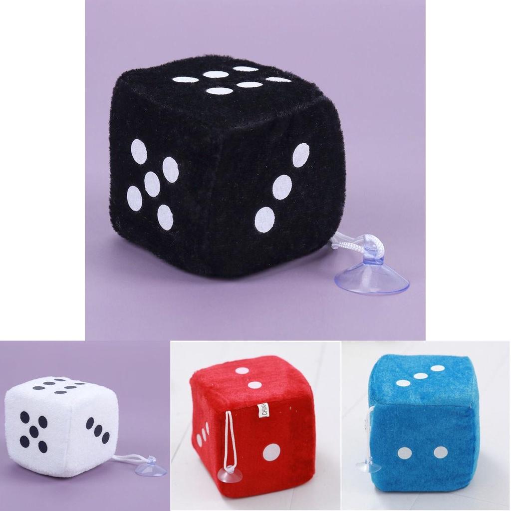 Plush Dice Party Pendant Soft Fluffy Car Decoration