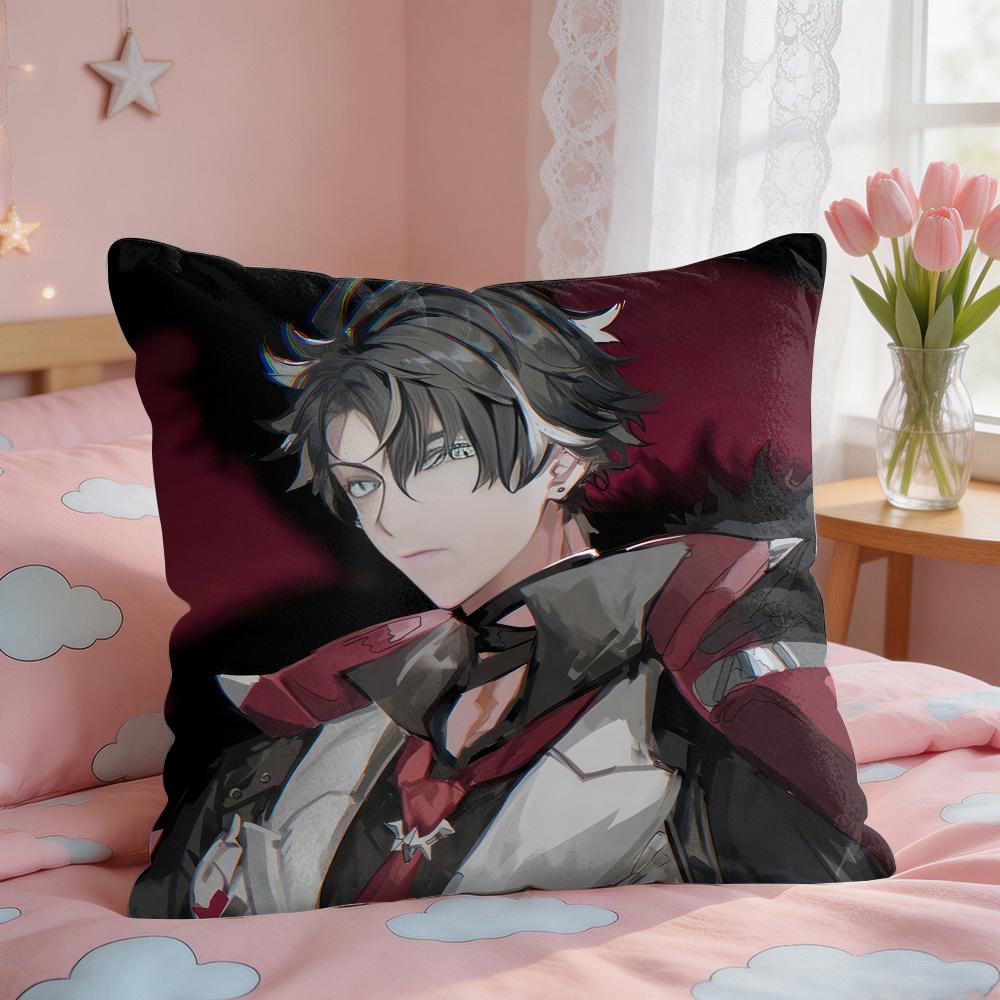 Genshin Impact Wriothesley Cute Cushion Cover Square Short Plush Pillow Case Living Room Sofa Home Decor Funda X