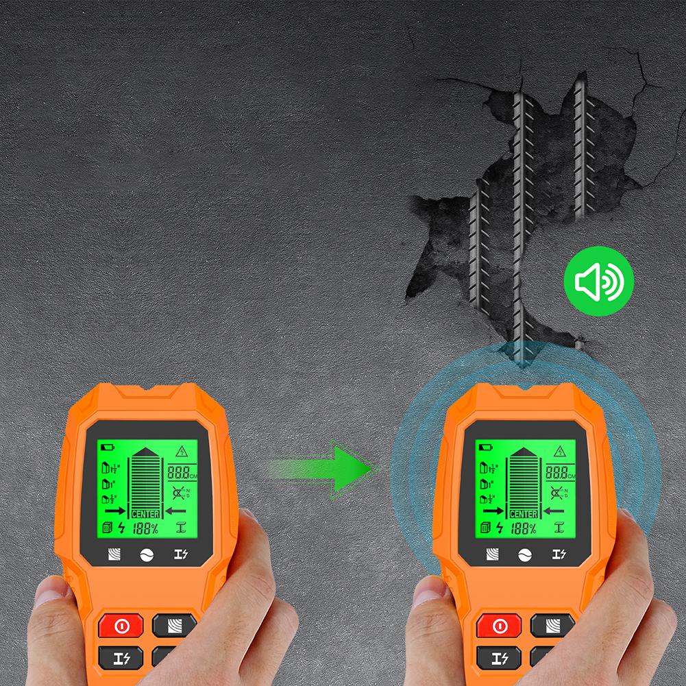 Elektrický nástěnný snímač 7 v 1 s LCD Display Detektor svorníků Vysoká přesnost pro dřevěné magnetické kovové kovové AC dráty