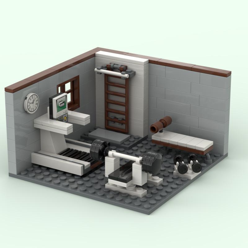 Street View Corner Room Bar Kitchen Gym Scene Diy Assembly Holiday Gift Ornament Building Block