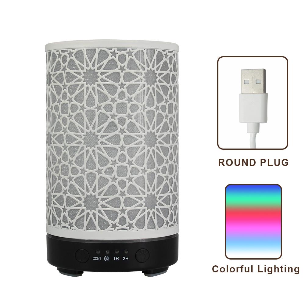 7-color LED Night Lights Bedroom Atmosphere Light 100ml Essential Oil Diffuser Hollow Star Ultrasonic Air Humidifier with Timer