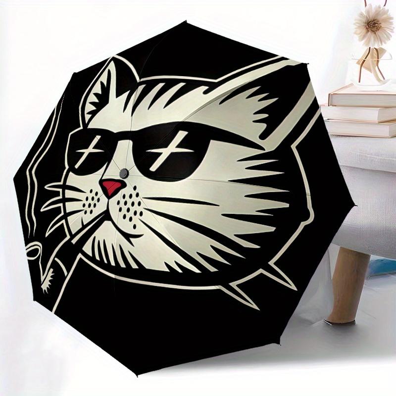 1pc Cat Automatic Open/close Umbrella, 8-Rib sturdy structure, Portable Travel Umbrella, Parties, Everyday Use, Outdoor Accessory, Artistic