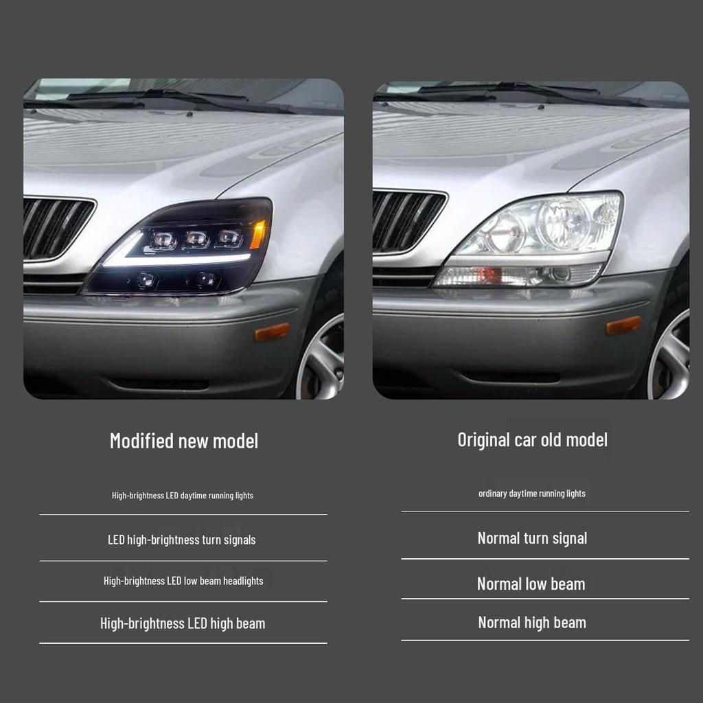 98-03 Lexus RX LED Projector Headlights with DRL & Sequential Turn Signals