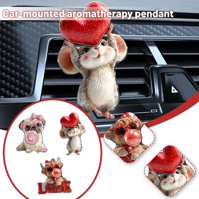 Cute Animal Acrylic Car Vent Decoration Clip Freshener Beautiful Car Interior Accessories