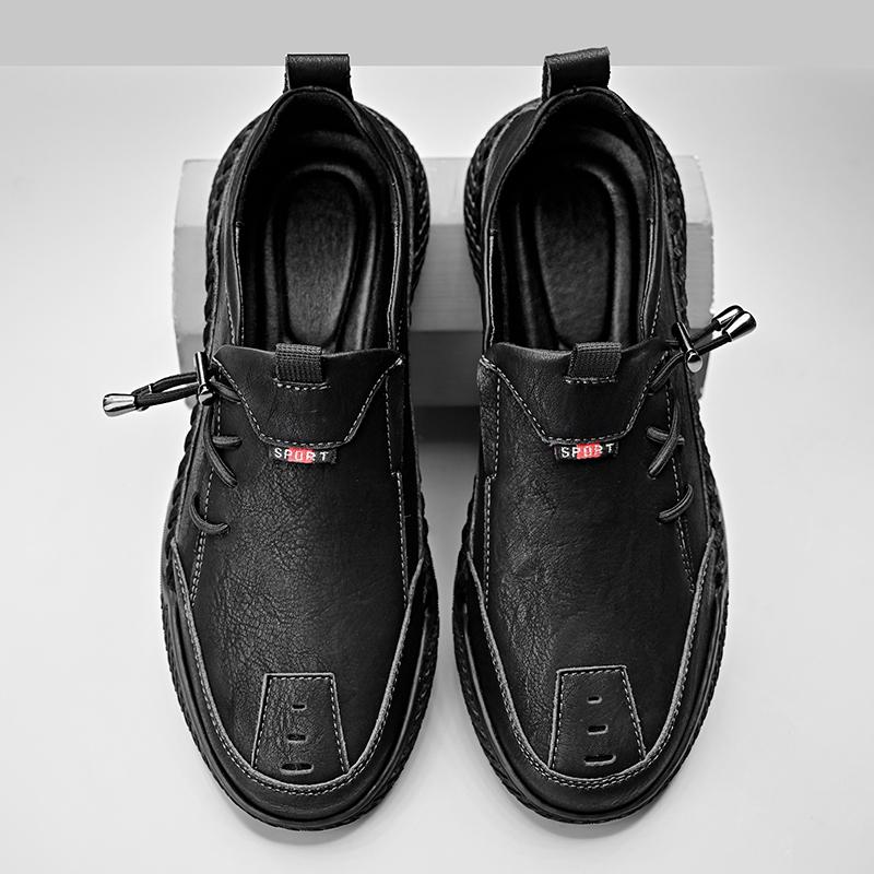 Fashion Leather Men Casual Shoes Hand-stitching Soft Mens Loafers Comfy Moccasins Breathable Slip On Driving Shoes Treking Flats