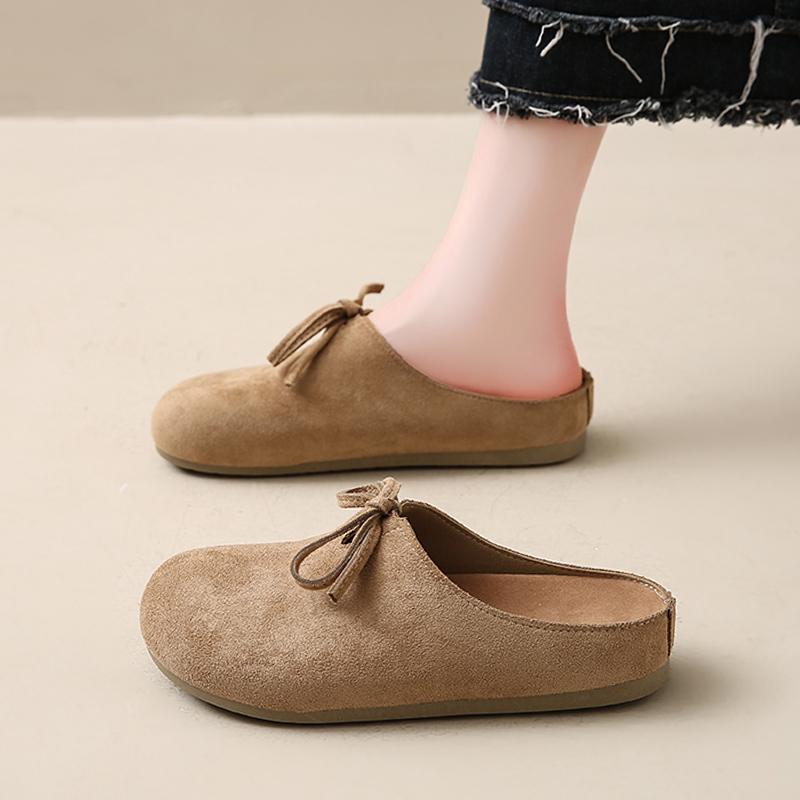 Fashion CRLAYDK Women Footbed Comfortable Slip On Mules House Slipers With Arch Support Ladies Suede Backless Walking Casual Shoes