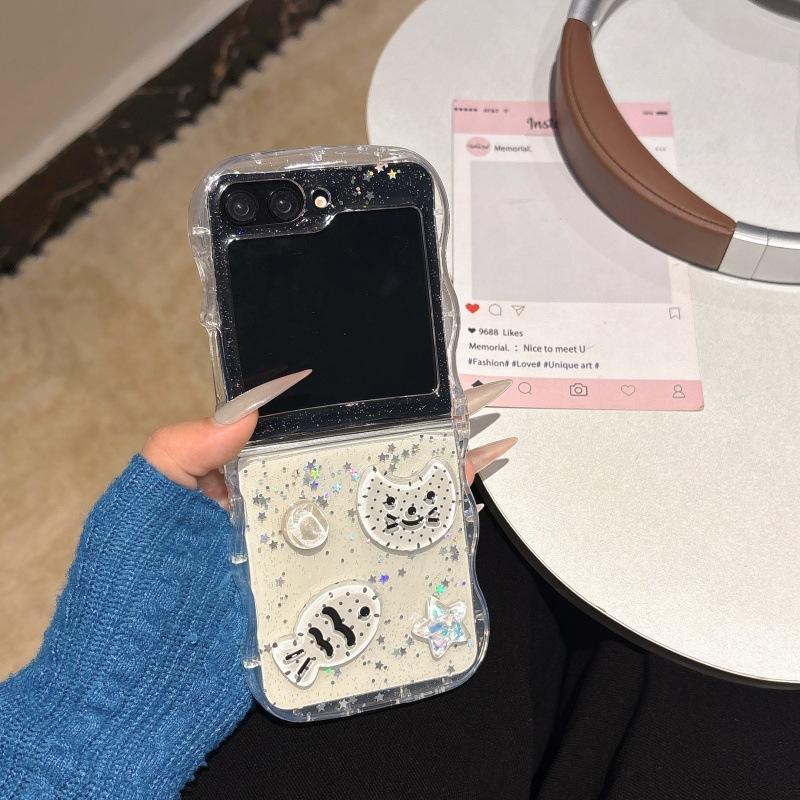 

Трехмерный складной чехол для мобильного телефона, подходит для Samsung Z Flip6, чехол для Z Flip5, прозрачный защитный чехол, чехол для Flip4 Samsung Z Flip6