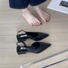 Summer Fashion Pointed Toe Women Sandals Shallow Low Heel Slingbacks Ladies Casual Dress Street Style Shoes