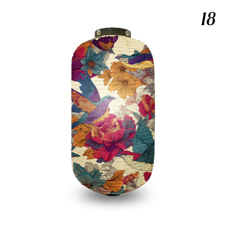 Japanese Style Cloth Lantern Retro Flower And Bird Art Pattern Lanterns Izakaya Sushi Shop Restaurant Holiday Party Decoration