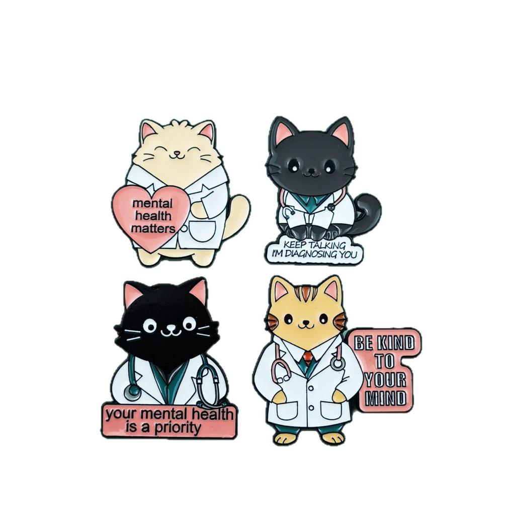 Creative Health & Wellness Brooch: Cute Animal Doctor Shape Badge Souvenir