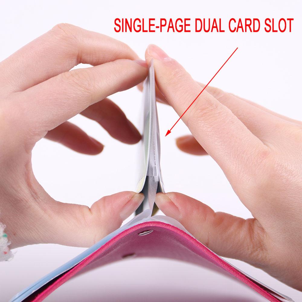 11 Card Slots Double Sided Plastic Card Holder Small Size Multicolor Business Pack Bus Card Bag Women Purses Men Wallet