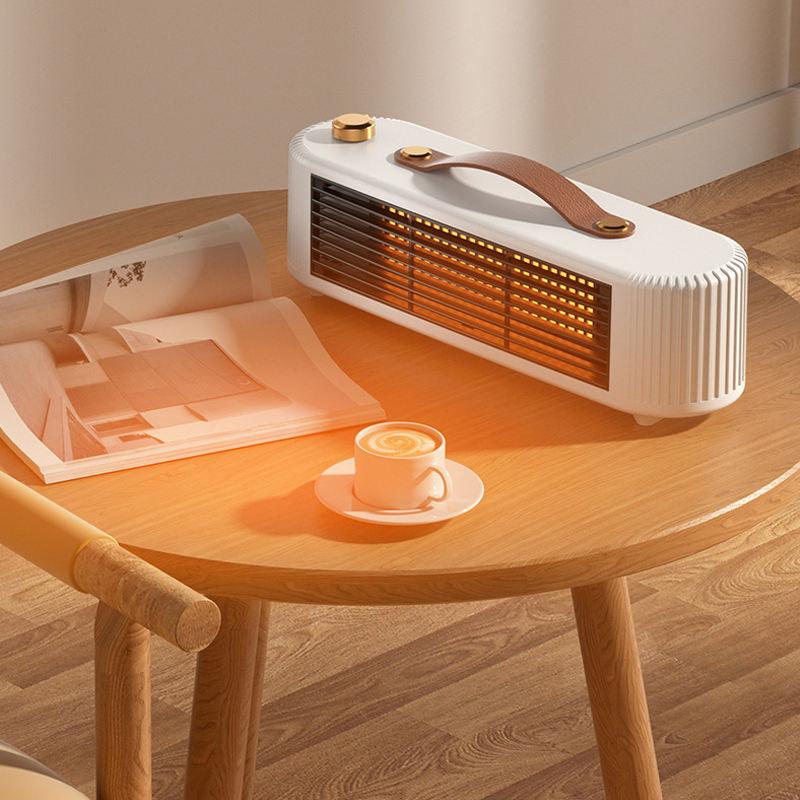 Mini tichý přenosný stolní počítač Úspora energie PTC keramický prostorový vzduch horkovzdušný ventilátor s rukojetí pro kancelářské domácnosti