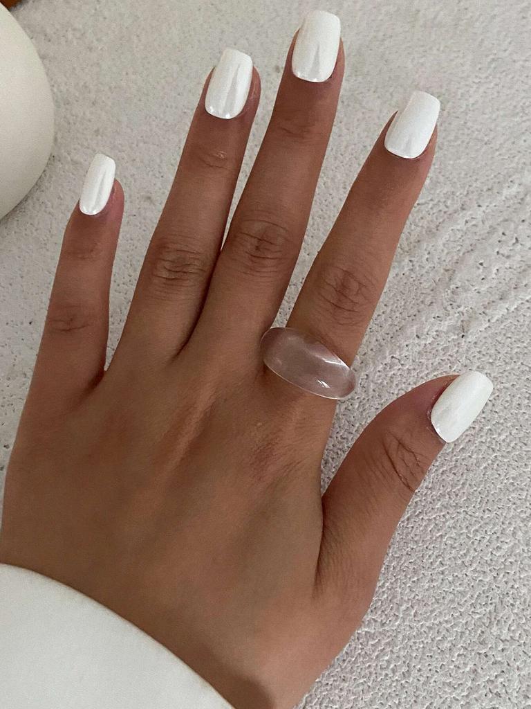 Ingemark Y2K Boho Smooth Resin Finger Rings for Women Trend 2025 New Fashion Simple Geometric Rings Aesthetic Daily Jewelry Gift