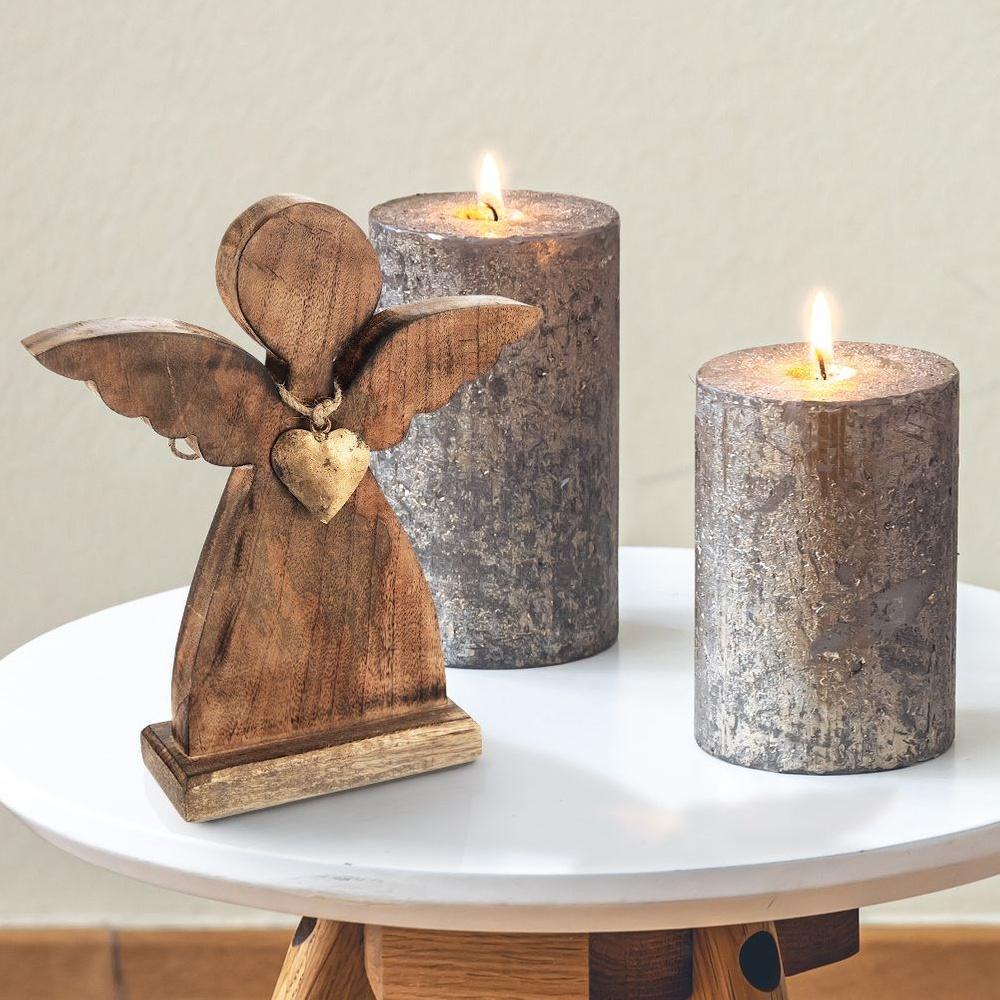 Drewniany Anioł Figurka Anioła Dekoracyjna Ozdobna Figura Stojąca 30 cm