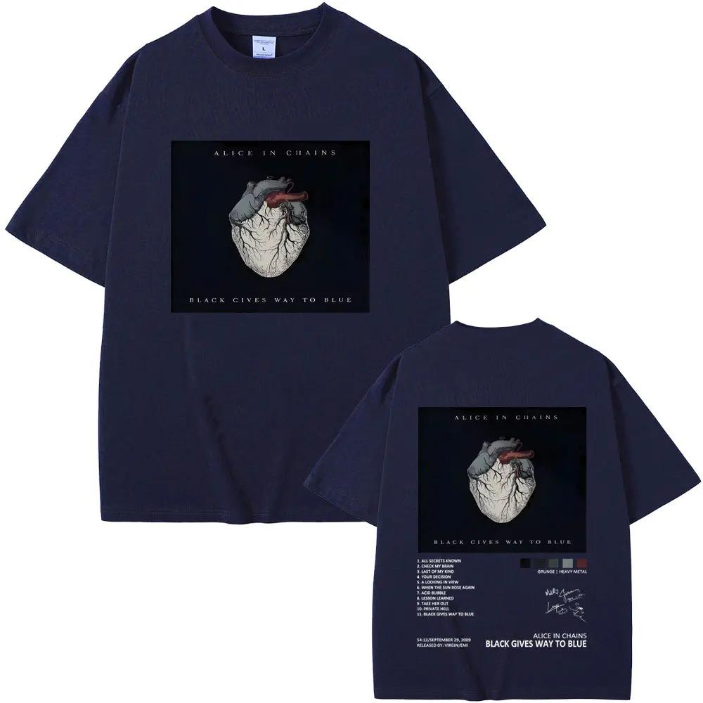 Alice in Chains Black Gives Way To Blue Album Tee Unisex Vintage Goth Punk Grunge Rock Mens Oversized Cotton TShirt