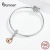 BAMOER Heart Infinity Love Pendant Charm for European Bracelet & Bangle Rose Gold Color