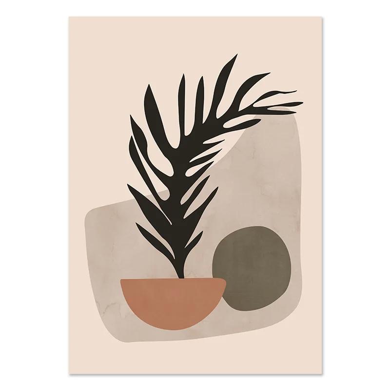 

Акварельная ваза для цветов, геометрические абстрактные постеры на скандинавскую тему и принты, настенная живопись на холсте, настенные панно для декора гостиной 21x30cm No Framed темно-синий