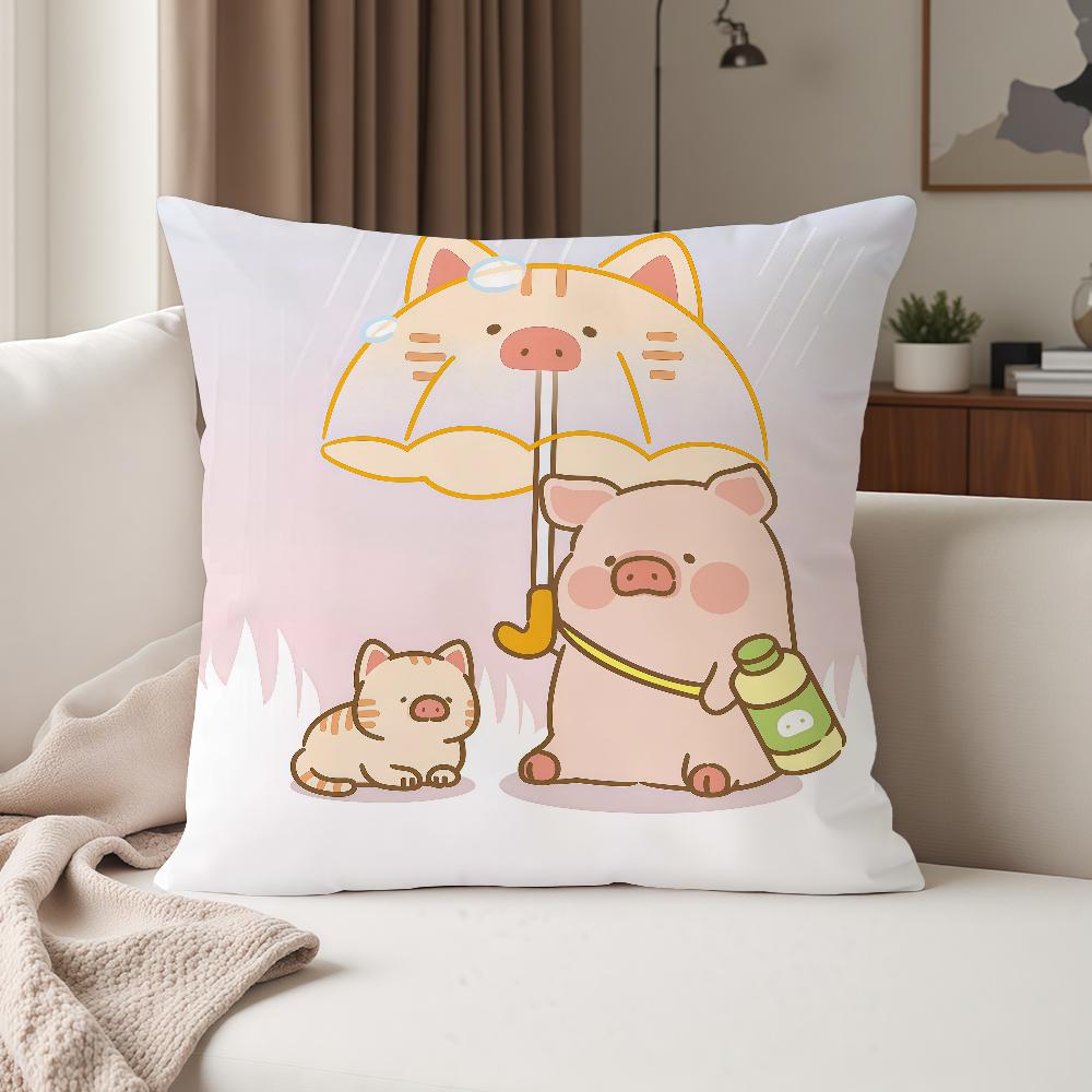 Cartoon Cute Lulu Pig Pillow Case Suitable For Bedrooms Living Rooms Cars Home Decoration